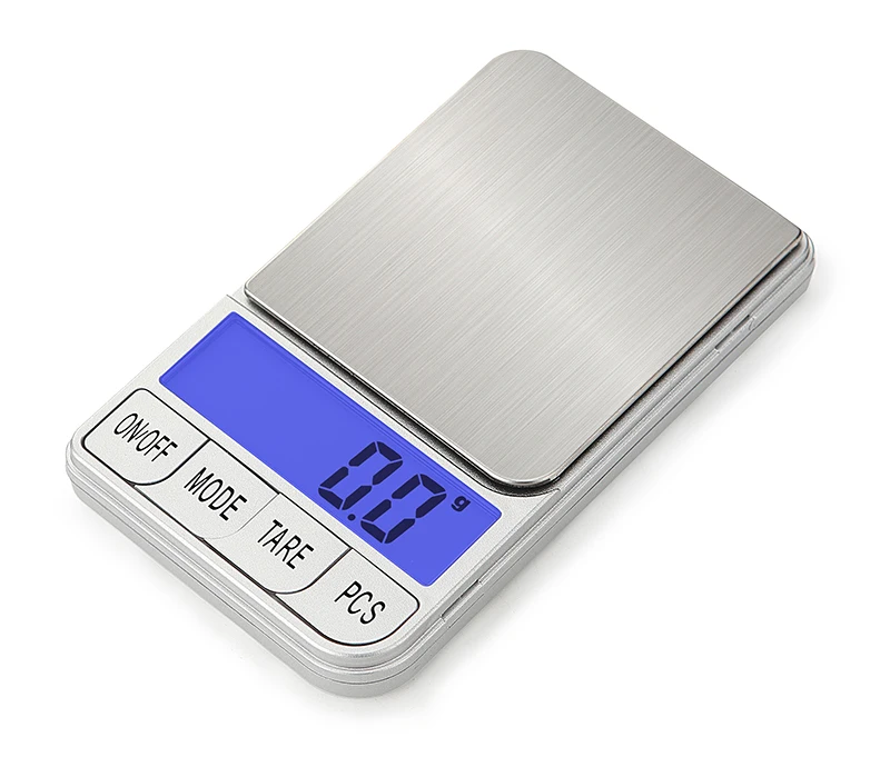High Precision Silver Mini Phone Hard Case Digital Pocket Scale 500G 1Kg/0.1G Jewelry Weighing Scale