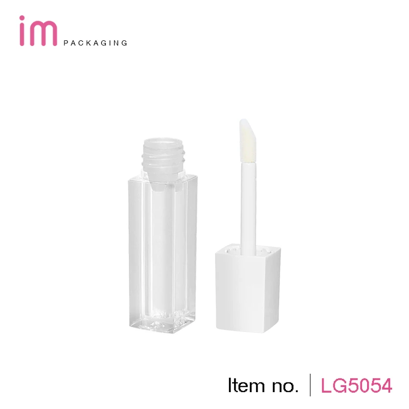 Wholesale small capacity square custom lipgloss tube packaging container 2-3ml lipgloss tube