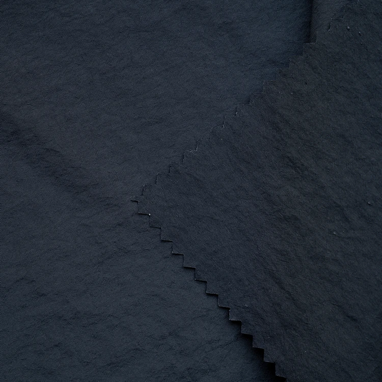 Twill crinkle  light weight thin down proof plain weave sportswear down jacket  nylon fabrictextile