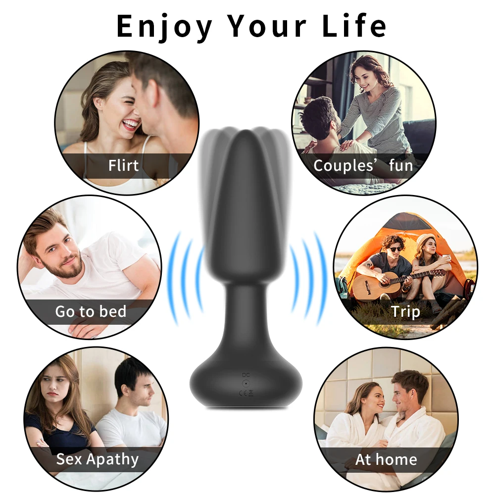 Anal Plug Vibrator for Women Bluetooth Remote Control 14 Mode 360 Rotation Adult Toys for Men Butt Plug Prostate Massage 18