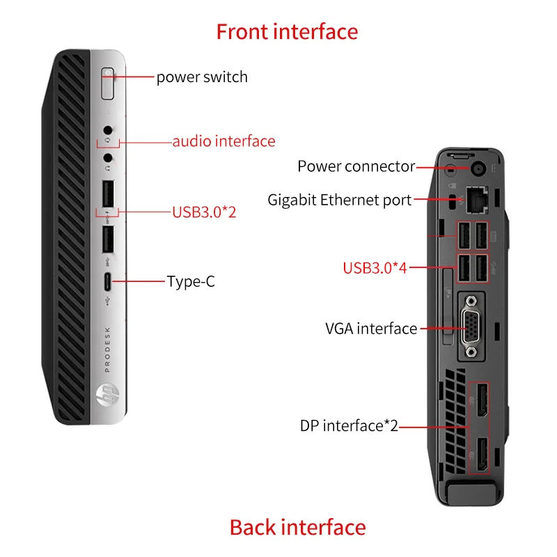 HPE 800 G3 Mini Business Desktop PC Customized i3/i5/i7 6th 7th Gen CPU Dual DDR4 Laptop RAM Hybrid Hard Drive (35 W/65 W)