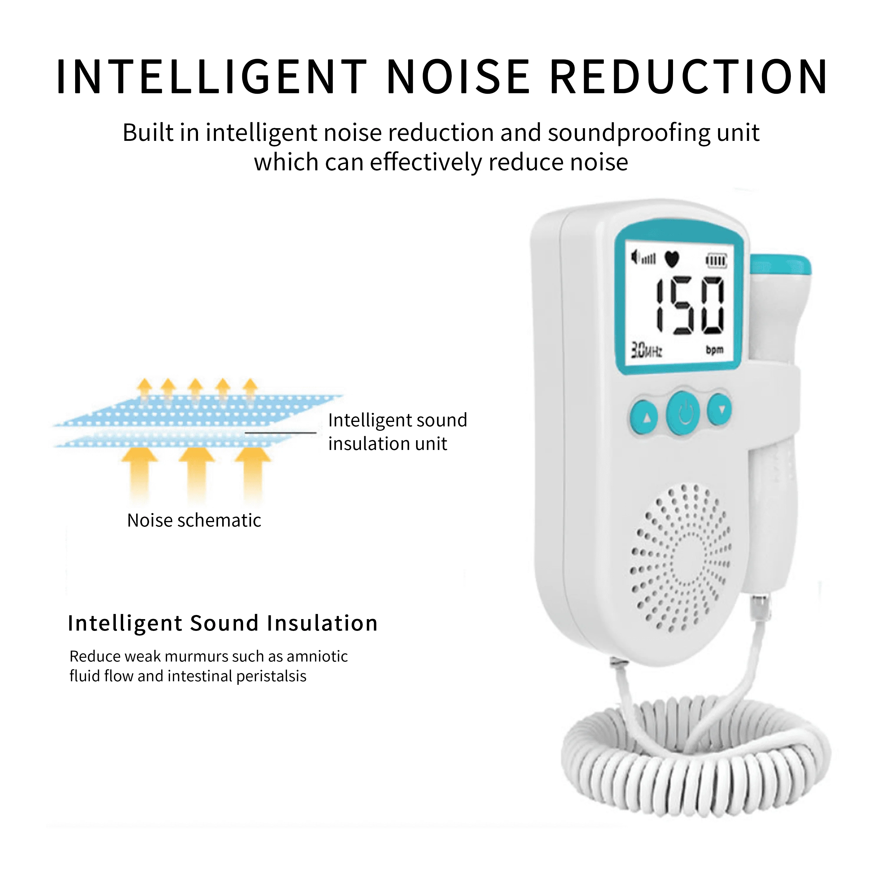 Fetal Doppler professional manufacturer production price, Portable ultrasound maternal and fetal heartbeat monitor