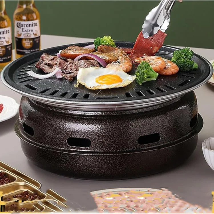 Charcal restaurant grill stainless bbq charcoal stainless steel round bbq grill