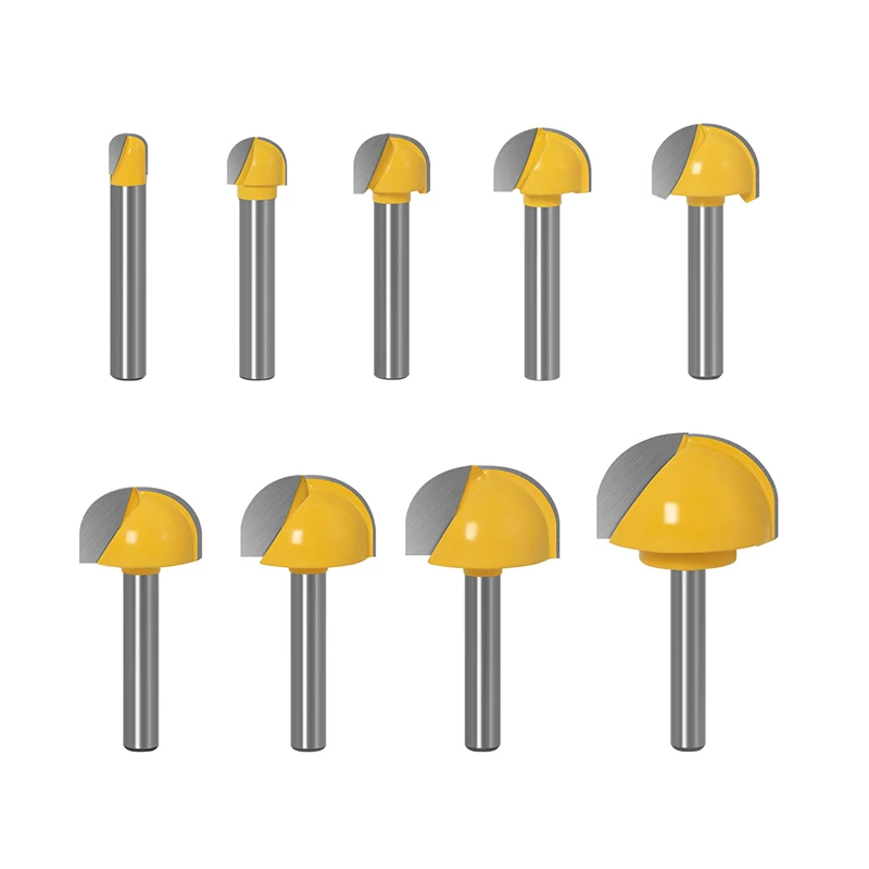 6mm Shank solid carbide round nose Bits Round Nose Cove Core Box Router Bit Shaker Cutter Tools