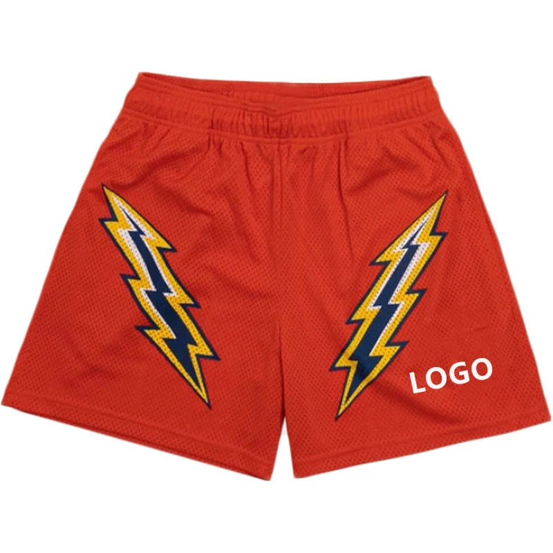 2022 Wholesale Custom Logo Mesh Sports Shorts Sublimation Print Trendy Polyester Basketball Casual Elastic Men Style Mesh Shorts
