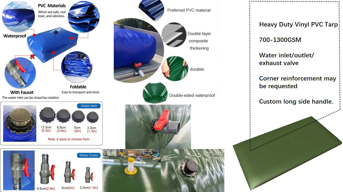 PVC agriculture pillow water storage bladder tank bag 10000 liter plastic flexible drinking and non drinking
