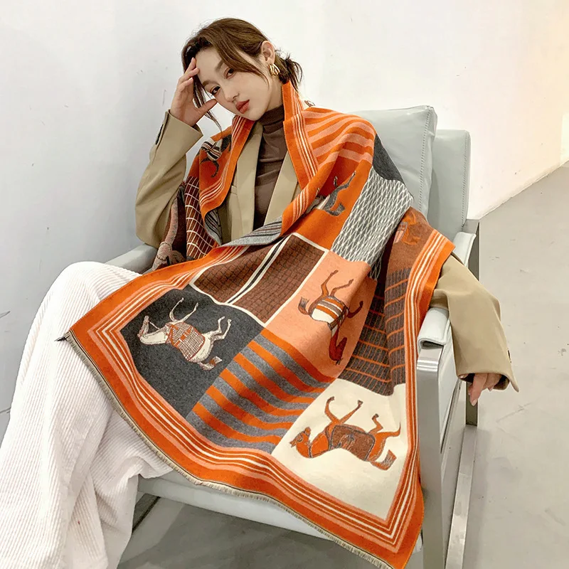 Hot Sale Winter Comfortable Warm Tassels Woven Throw Shawl Throw Scarf Shawl Blanket