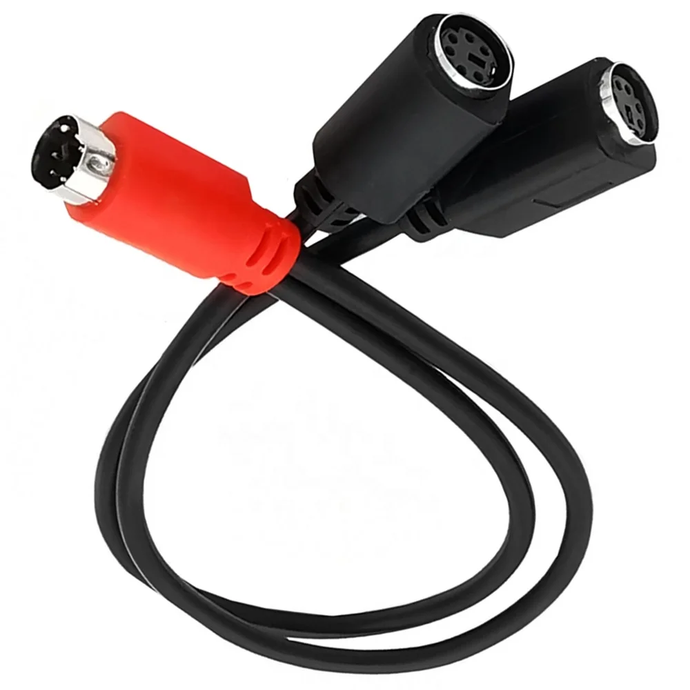 ERE Mini DIN6 MDIN6 Male to 2X Female Extension Splitter Y Cable PS/2 Keyboard Mouse Cord Molded 6 Pin M/Fx2