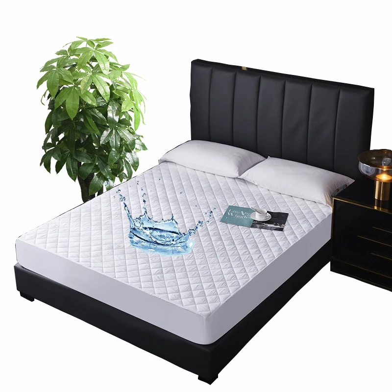 Quilted Waterproof Mattress Pad, Breathable Absorbent Surface Mattress Protector, Soft Noiseless Mattress Cover