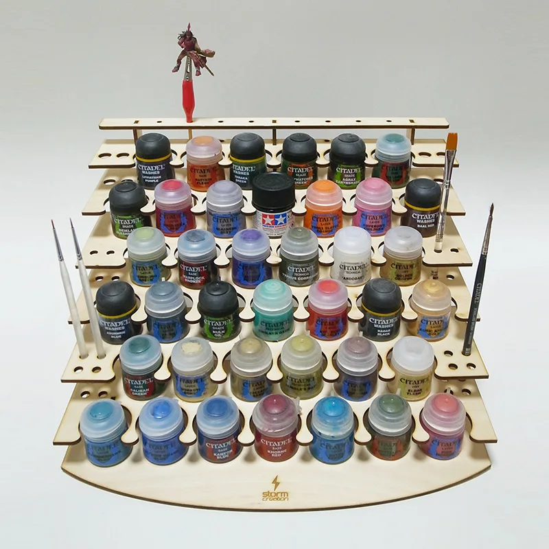 Bfcz GW Tianshui Cover Star Shadow 6-layer Wood Frame Color Paste Paint Storage Rack DIY