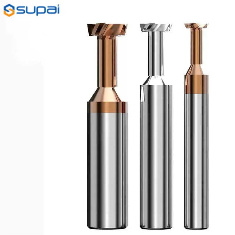 SUPAL Non-standard CNC Cutting Tools Carbide T Slot End Mill Cutter Socket Cutting Machine Slotting Machine Tooling 3 Flute