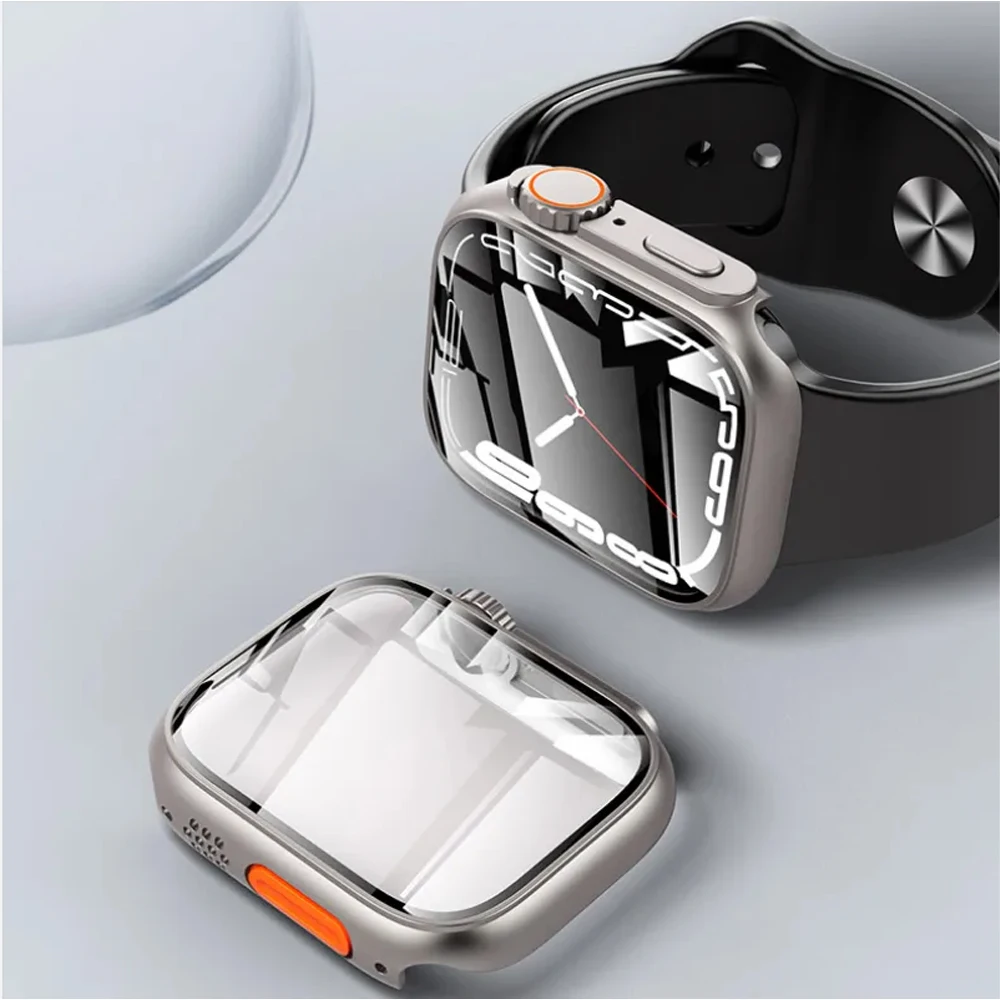 Newest Style HD Precise hole position PC smart watch protective case for iwatch 40mm 41mm 44mm 45mm change for iWatch 49mm Ultra