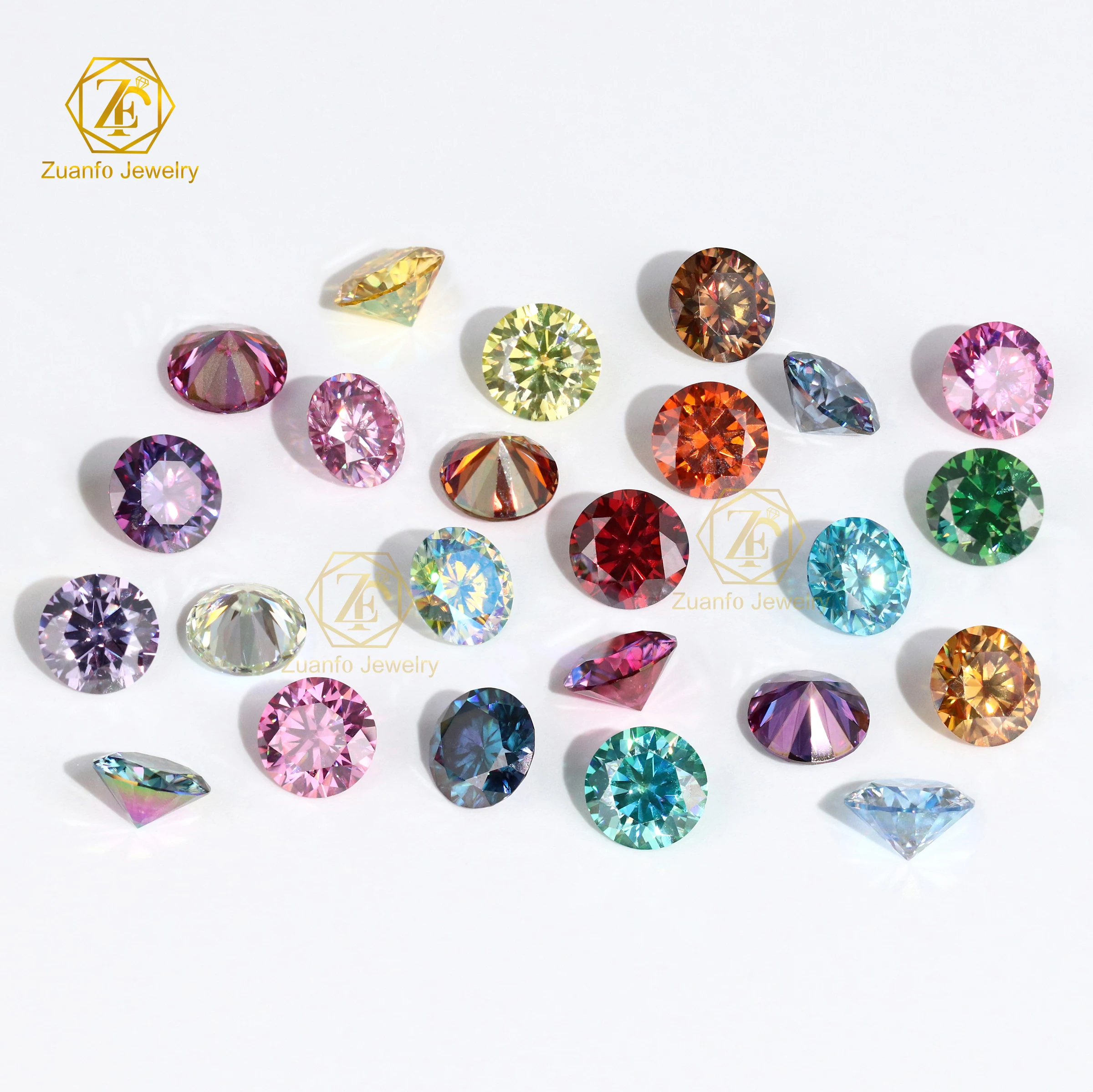 1Carat Loose big Size Gemstone 6.5mm Round Shape Synthetic multiple Color Diamond Moissanite Wholesale Price