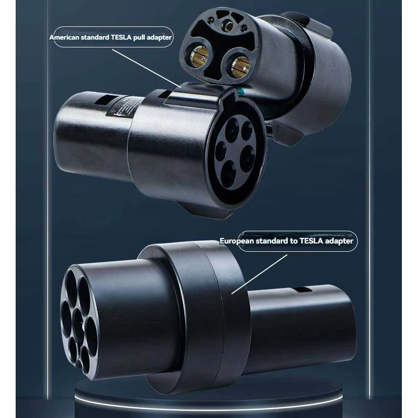 Competitive Prices Fireproof 200A  Connector Adapter For Ev Charger Type 2 To Us Tesla Electric Car Charging Ac Only