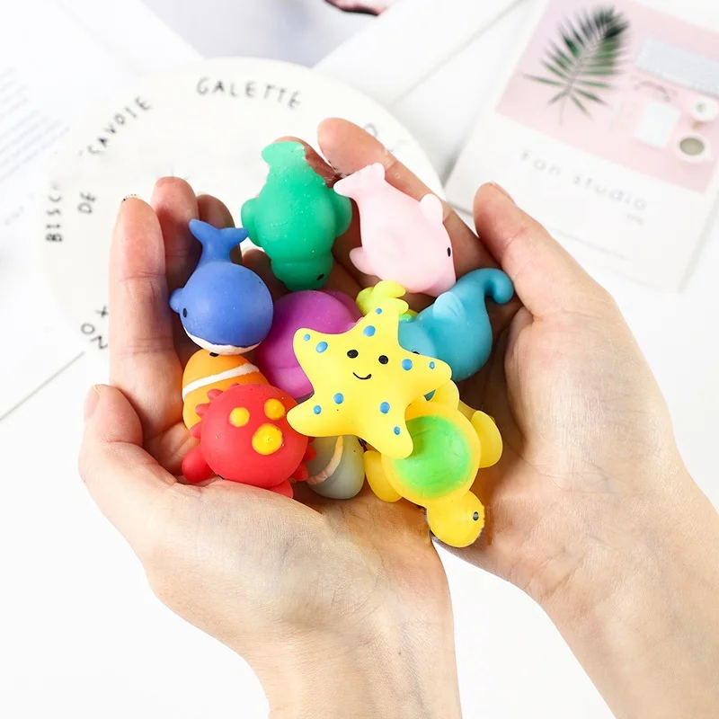 Cute Mini Marine Animal Mochi Squishy Toys Stress Squishies in Bulk Gift Children Toys Wholesale Sea Animal Squeeze Fidget Toys