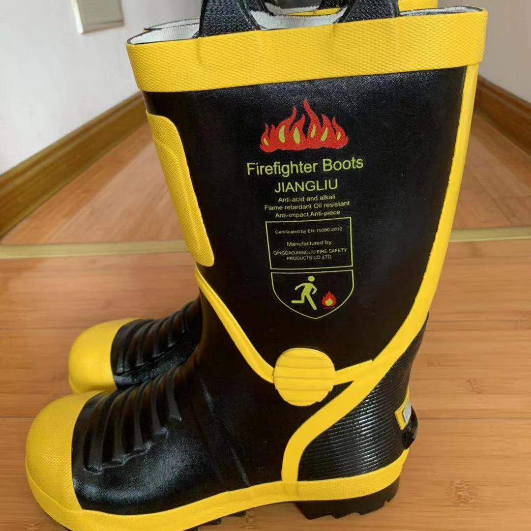 Fire Fighting Safety Protective Fire Resistant Rubber Anti-puncture Fireman Boots For Fireman