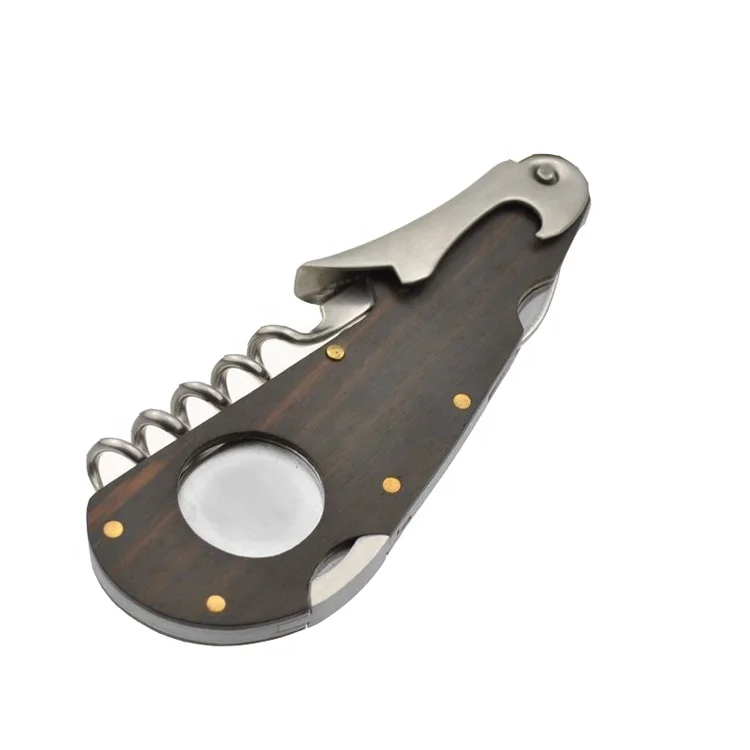 Эбенового дерева ручка настенный открывалка для бутылок с сигарный резак