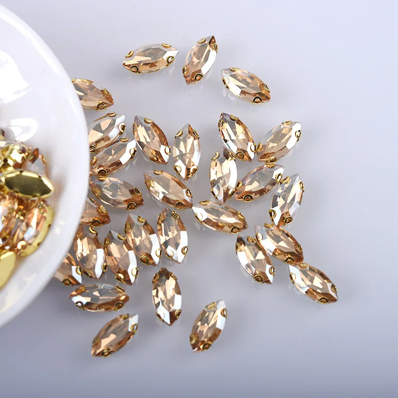 Handmade 6mm Cross-Border Rhinestone Horse Eye Claw Drill Glass Sewing DIY Wedding Dress Decoration Accessories Shoe Accessories