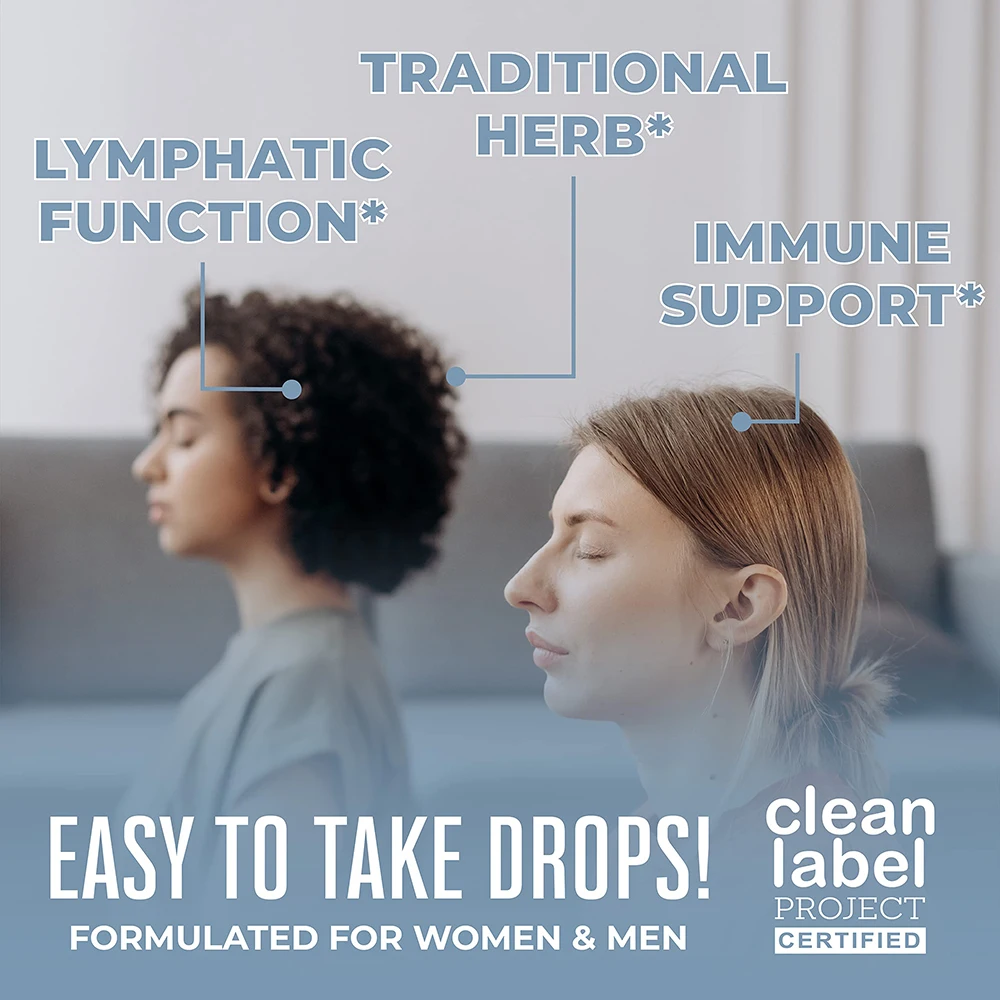 Organic Herbal Lymphatic Support Drops with Echinacea Elderberry for Lymphatic Support Immune Support Antioxidant