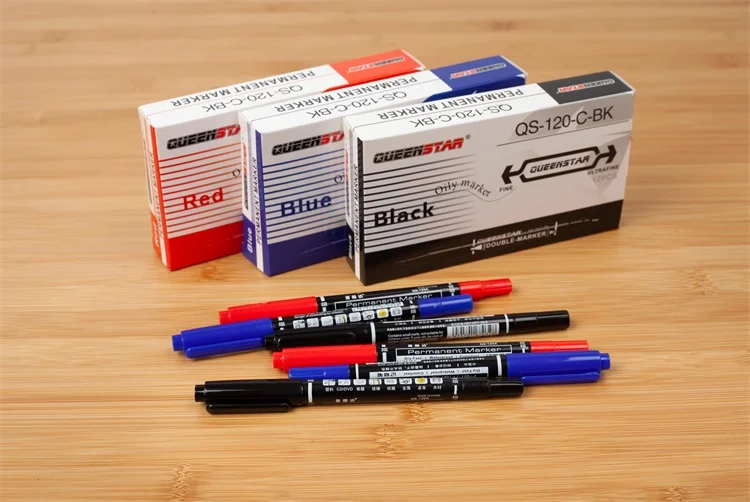 
black blue color Sketch artist double dual tip permanent marker pen 