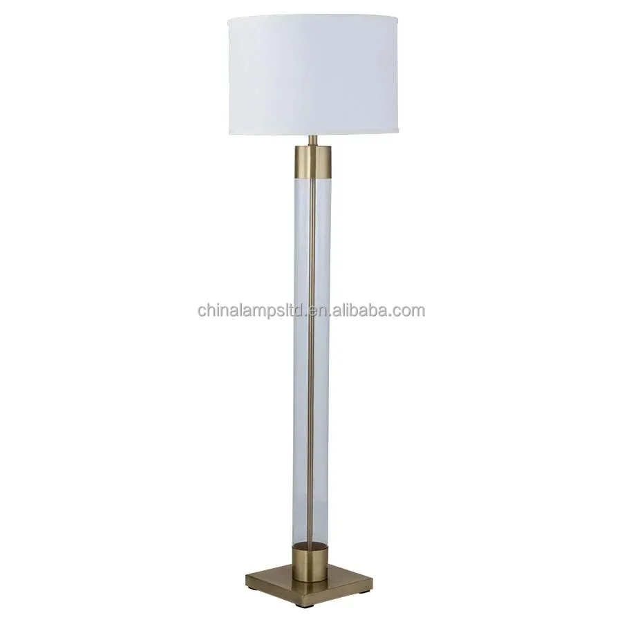 Custom Made Modern LED Standing Lamp Portable Luminaire Glass Floor Vase for Living Room & Hotel Decor Iron Body