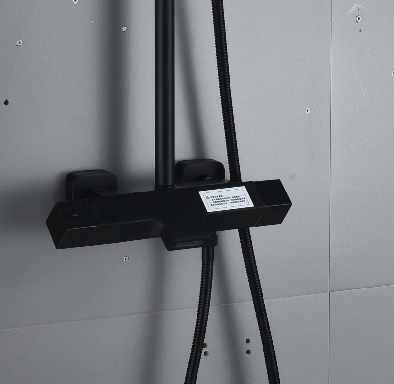 Thermostatic Bathroom Shower Faucet Set Brass tub spout Bathtub Shower Crane Thermostatic Taps thermostatic Black shower set