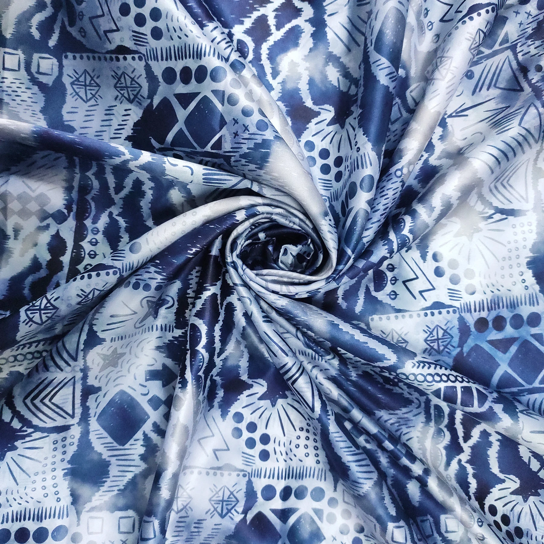 
Premium Quality Custom Print Printed Fabric 100% Polyester Stretch Lightweight Crepe Silk Fabric 