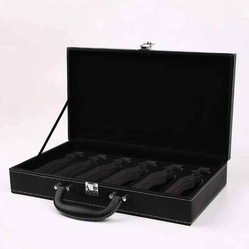 Red wine packaging box  single row six wine box 6 bottle wine gift box leather shockproof and temperature Manufacturer