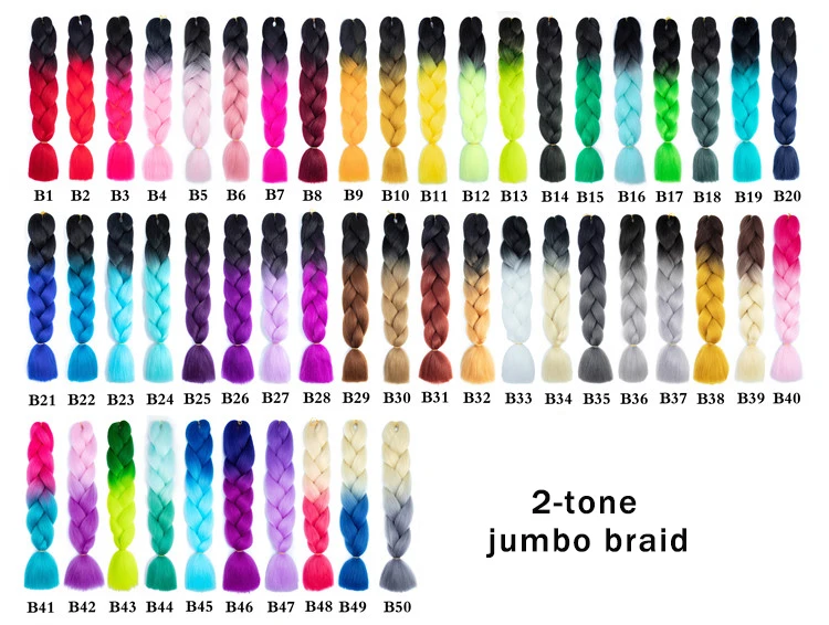 Wholesale high quality crochet hair synthetic soft braiding hair ombre black bleue original braid jumbo crochet braids