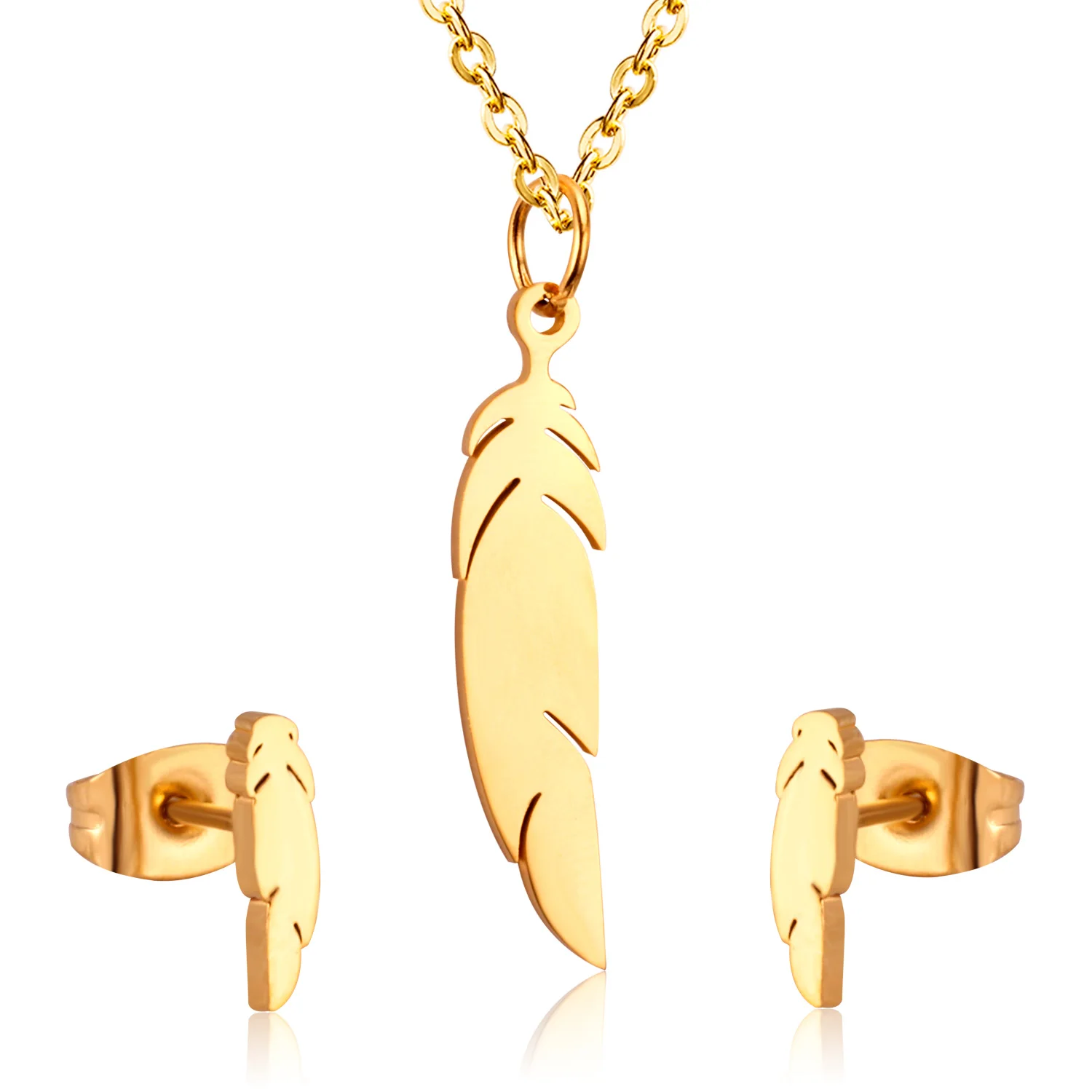 Wholesale Best selling high quality  women stainless steel  pendant earrings jewelry set