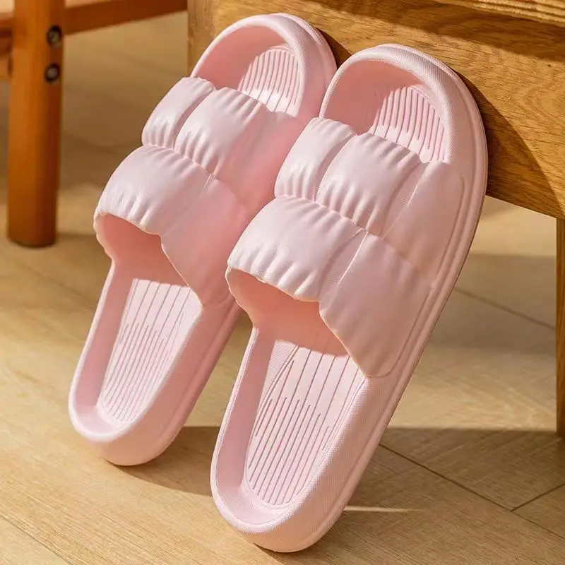Hot Sale Fashion Summer Petal Couple Soft Outsole Anti Slip Comfortable Cloud EVA Slider Slippers Women For Home Bathroom Hotel