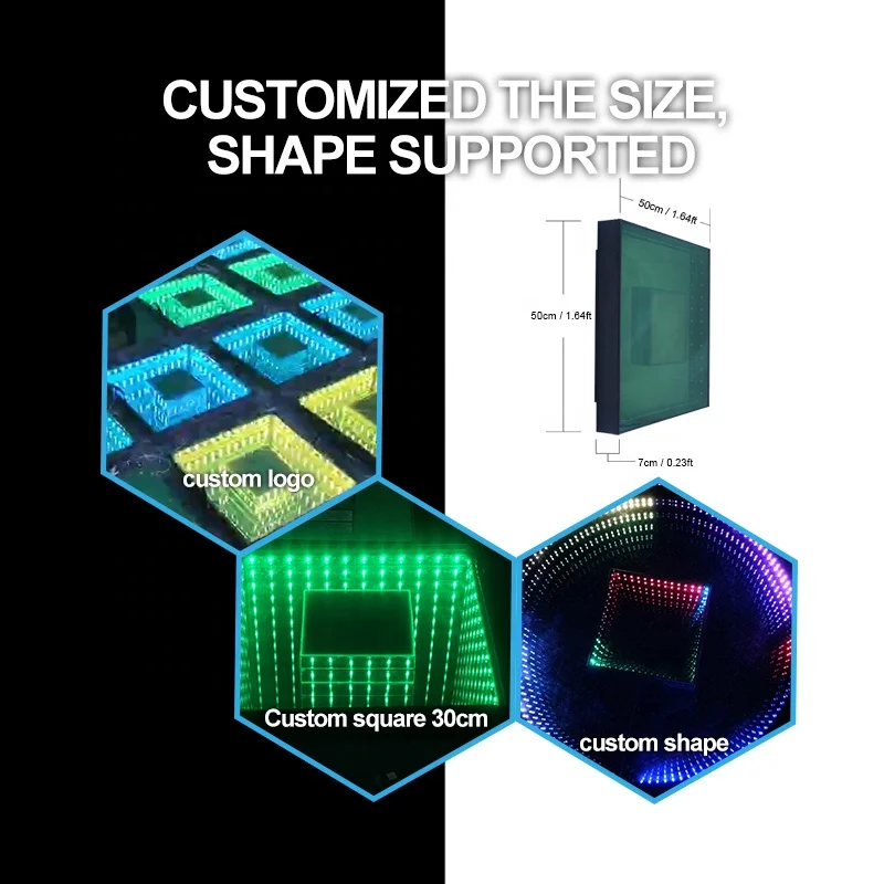 Latest WIFI Control Color Jumping Interactive Mirror LED Outdoor Dancing floor
