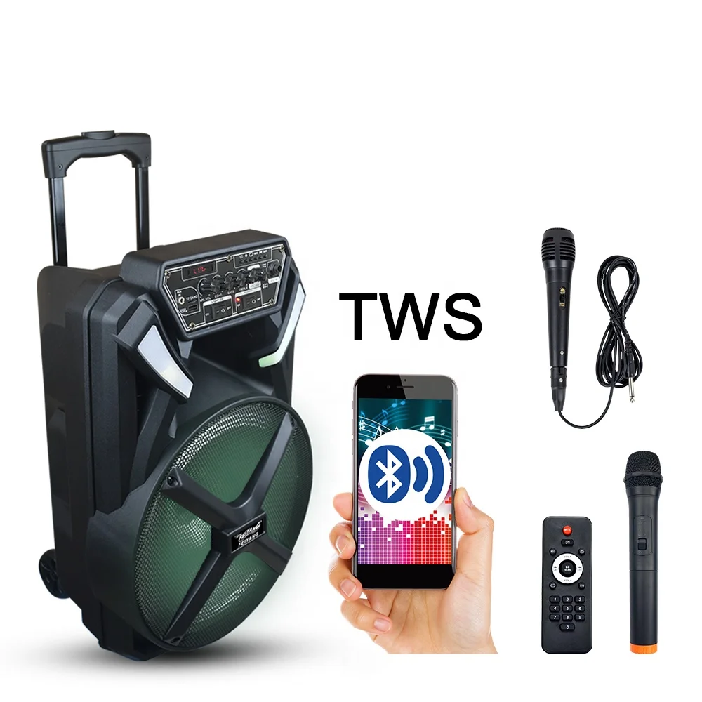 Feiyang TWS 12 дюймов Горячая Распродажа Новый тренд динамик Портативная тележка hifi музыка бас наружный с BT/USB/SD/FM F12-31
