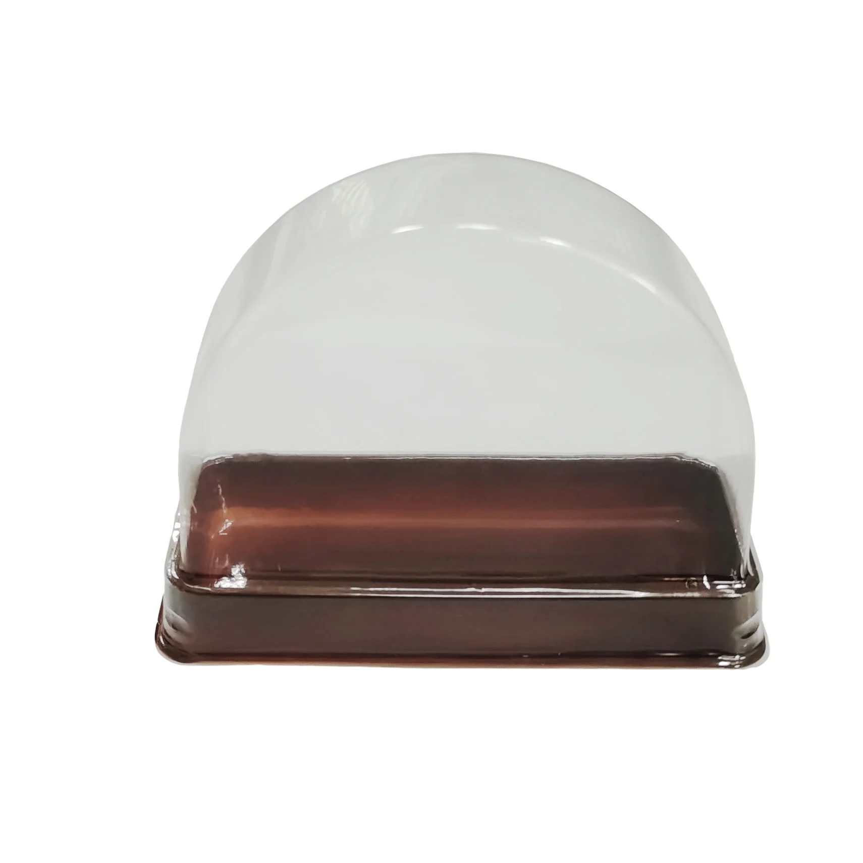 The latest design dome transparent lid disposable plastic Swiss roll cake case accepted for customization