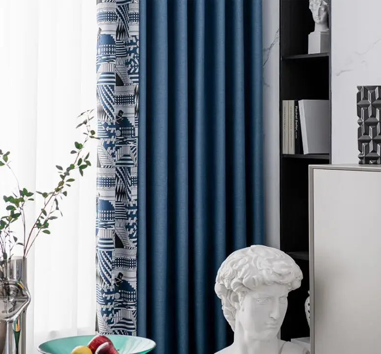 China Factory 100% Polyester  heavy weight Hotel European  Blackout Curtains For Living Room Bedroom