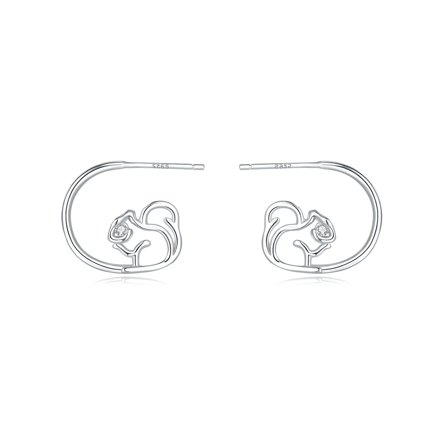 New fashion S925 Sterling Silver hoop Earrings Squirrel Bear Love Cloud Diamond drop Earrings for women gifts jewelry wholesale
