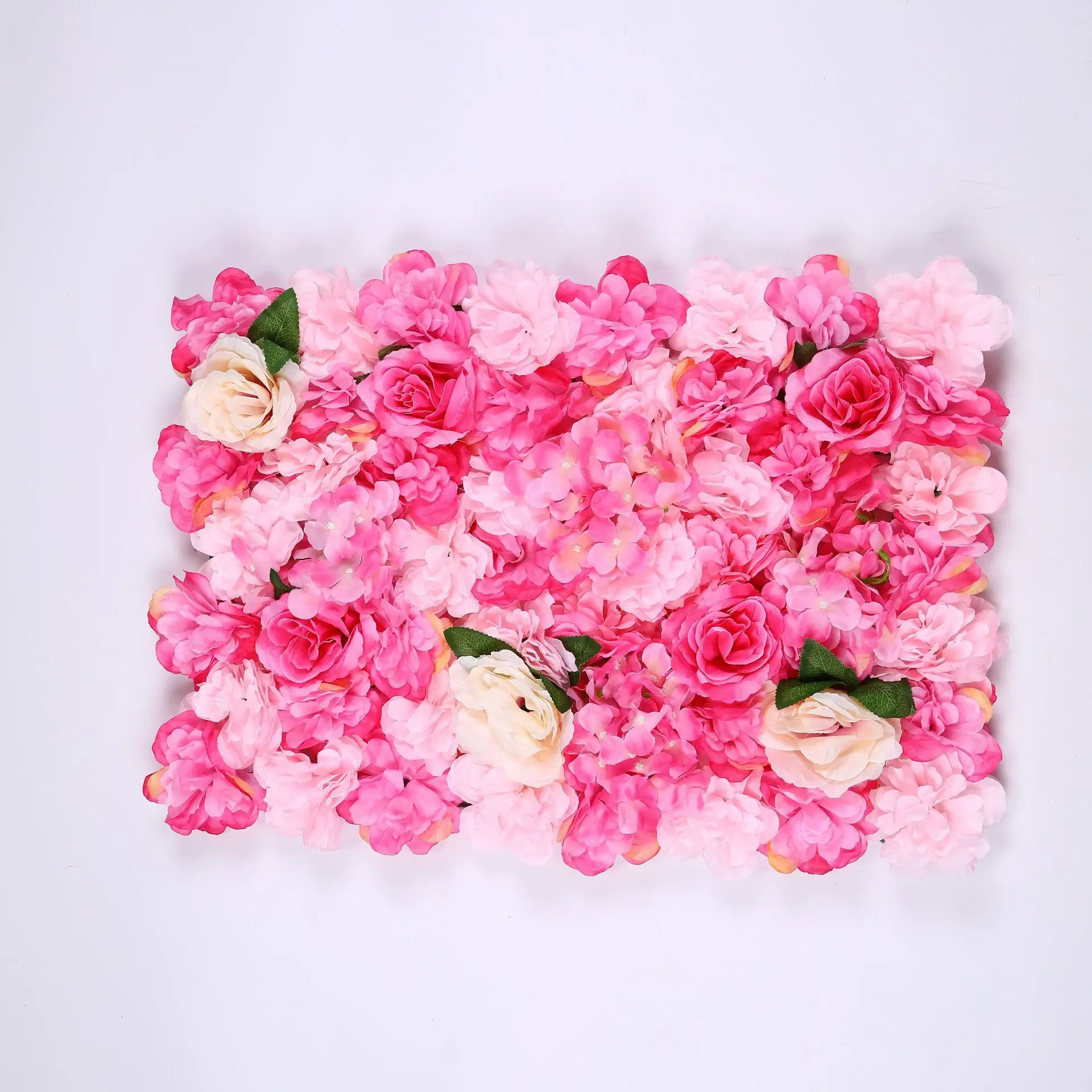 Rolled Flower Wall Silk Flower Cloth Silk Structure Material Wedding Stage White Pink Flower Wall Panels