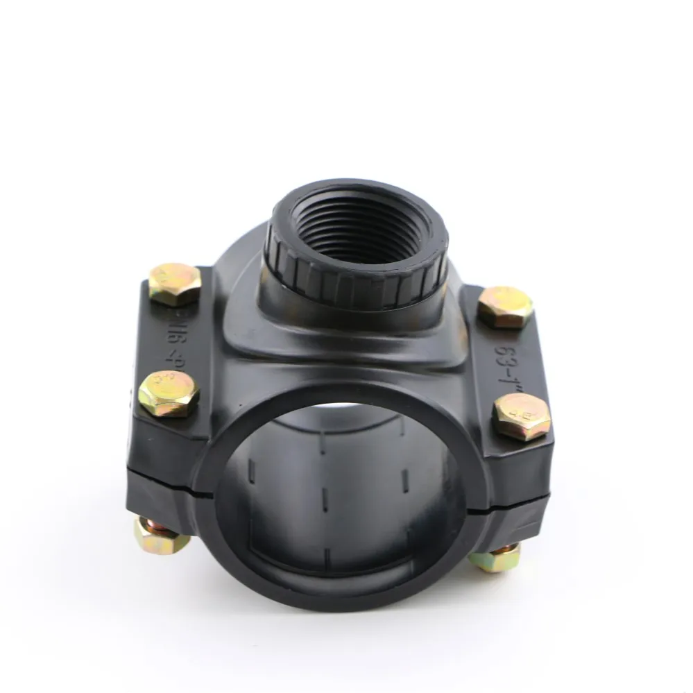 HDPE LDPE pipe fitting Plastic Saddle clamp For garden Irrigation System