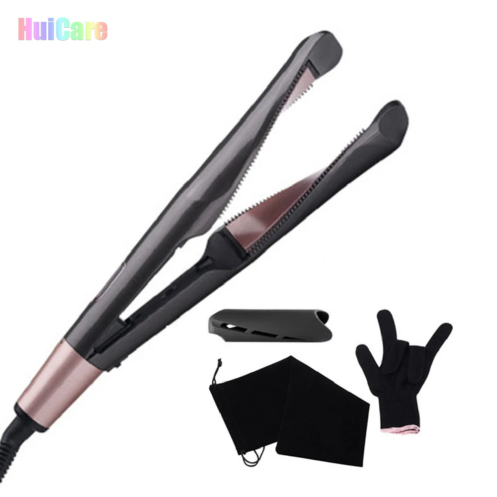 Hair Styler Tool Ceramic Coating  Plate Fast Heating 2 in 1 Hair Straightening Curling Hair Curler Straightener Iron