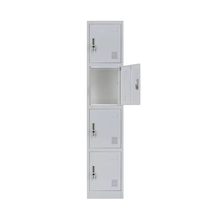 4-Door Durable Steel Locker Metal Storage Cabinet with Card Slot for Shoes Bags Office Home Bank School Gym Hotel Hospital Use