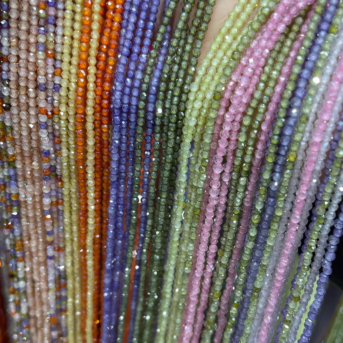 2mm 3mm  Shinning Faceted Zircon Loose Beads Strand Material For DIY Making Jewelry Bracelet Necklace Beads & Accessories