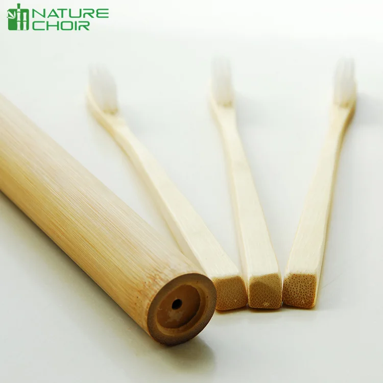 Custom Logo Replaceable Head Bamboo Toothbrush With Castor oil or Corn starch bristles