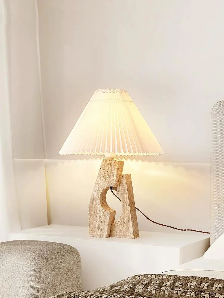 T4585 Travertine E27 lamp base art table designer desk lamp original design factory outlet.