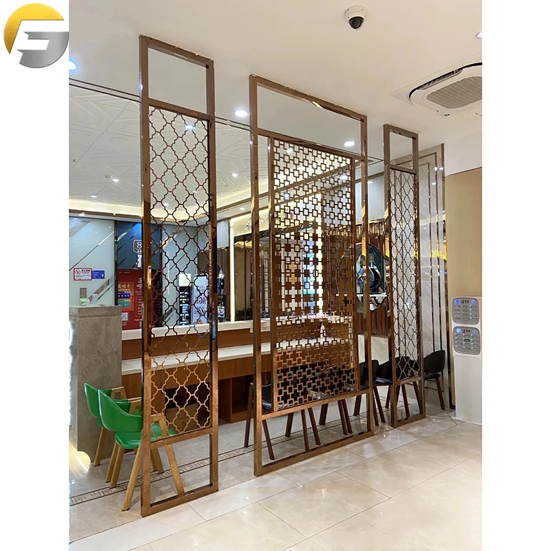 V0759 Free Sample Laser Cutting Hanging Metal SS Room Divider For Conference Room