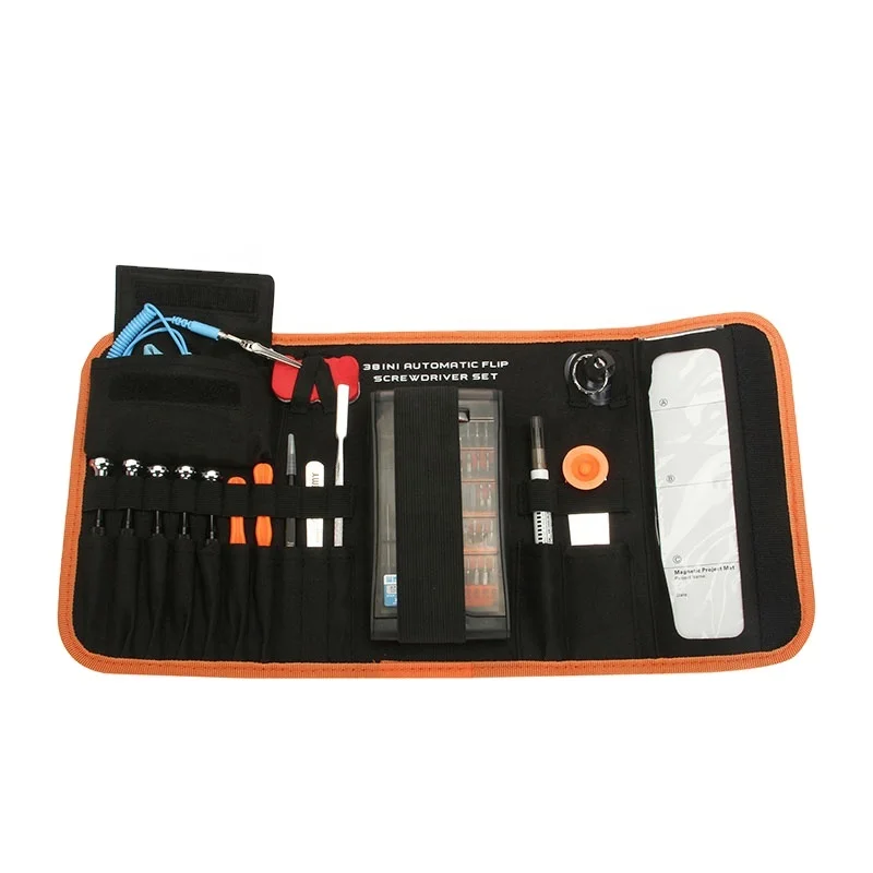 JAKEMY Hot Selling Mini Screwdriver Set with Hex Slotted U-shape Triangle Bits in Oxford Bag for DIY Repair