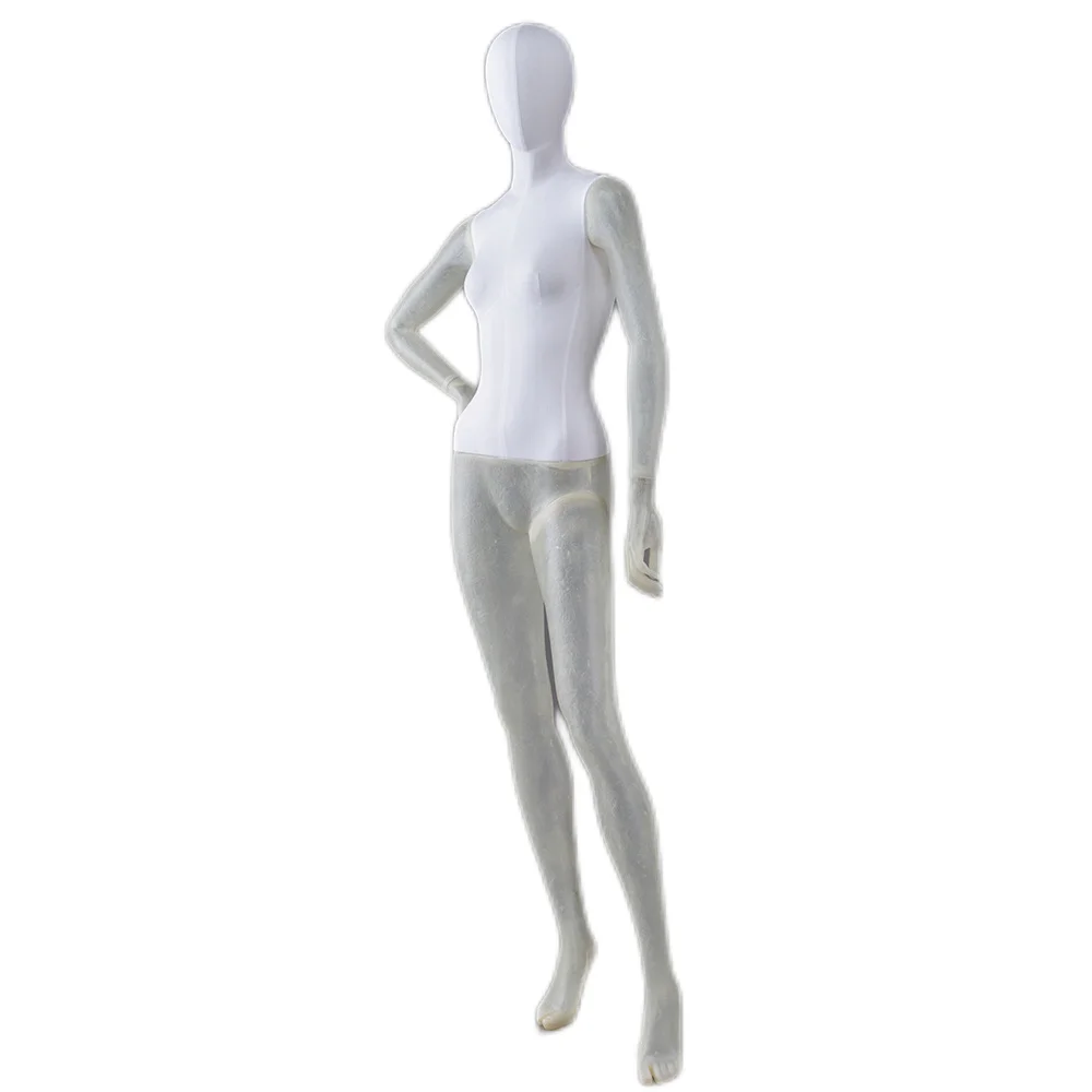 New FRP Full body Mannequins Female with upper fabric wrapped realistic mannequin woman dummy torso stand for clothing display