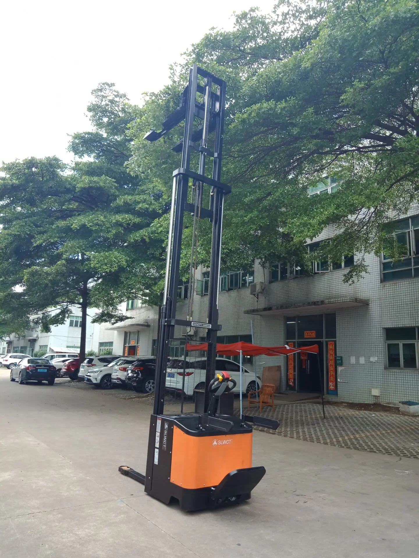 Hydraulic forklift stacker stand up electric stacker