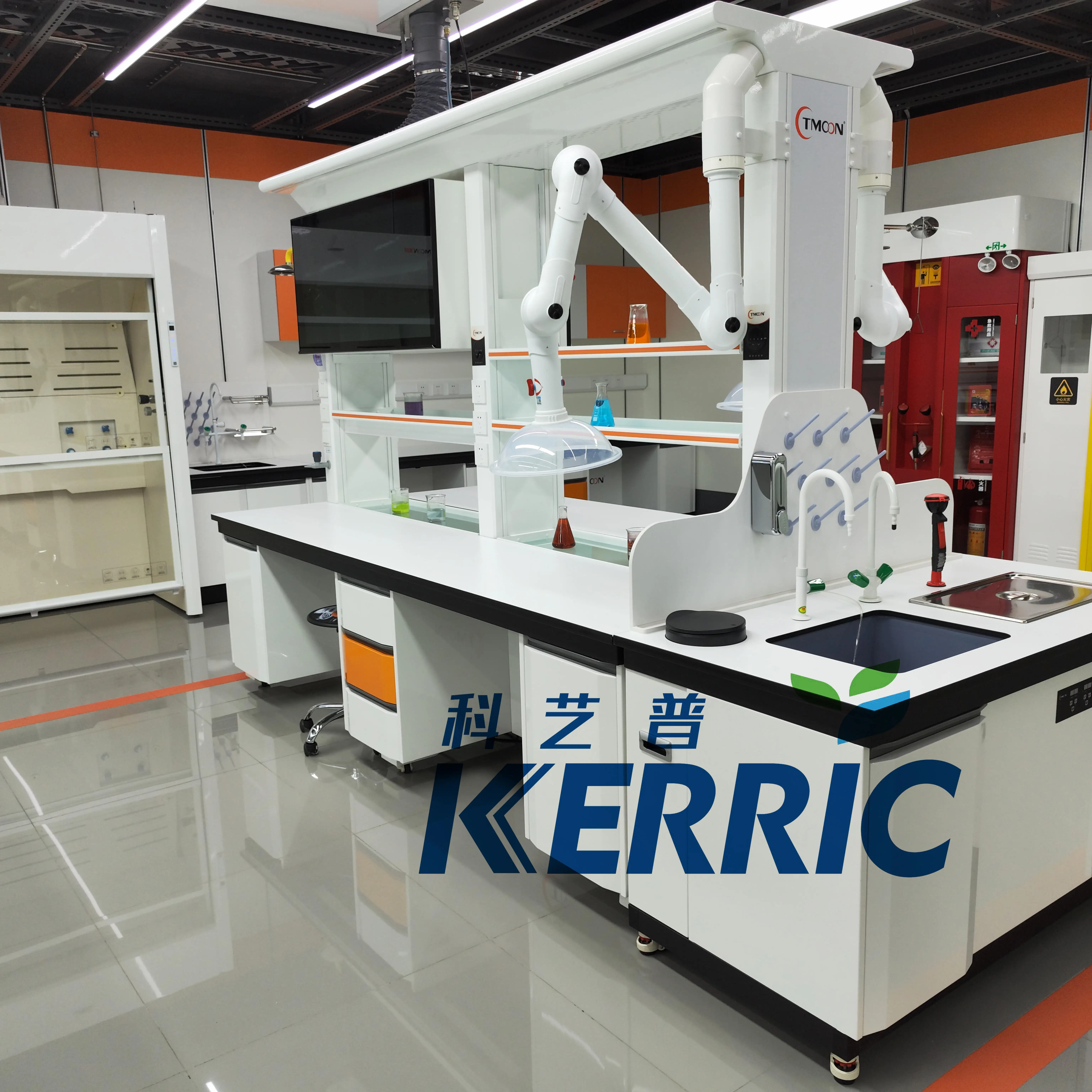 Chinese Factory Manufacturer Lab workbench table work bench furniture with reagent shelf