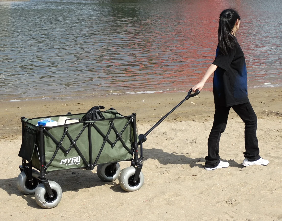 Heavy Duty Baby Kids All Terrain Collapsible Utility Camping Folding Beach Wagon Cart