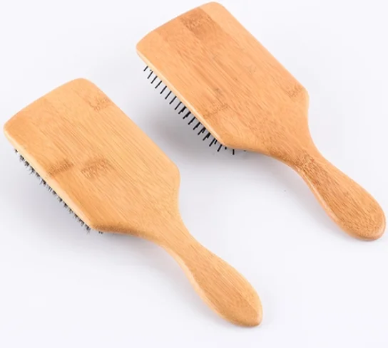 Yaeshii High Quality Detangling Hair Brush Custom Logo Professional Paddle Airbag Straightening Wooden Magic Hair Brush